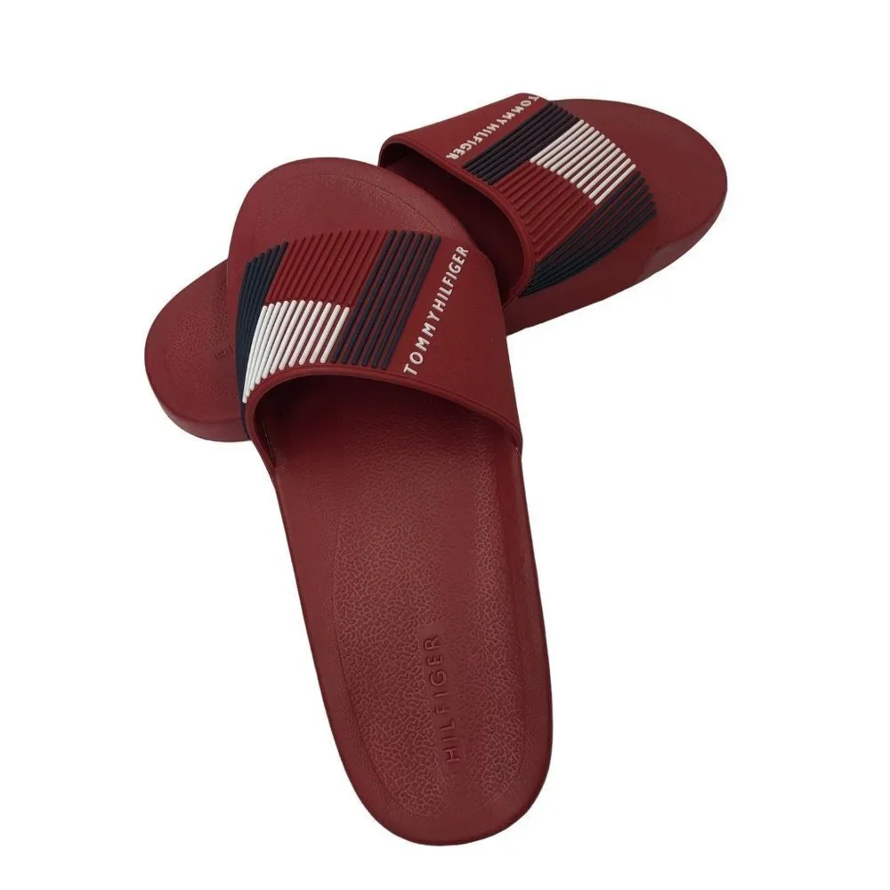 TOMMY HILFIGER MEN'S EDNOR RED SLIDE SANDALS SZ 10 NWT‎